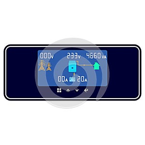 Solar inverter isolated on white background. Inverter control panel.