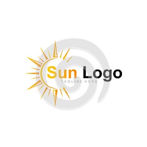 solar light vector logo design for future energy source company