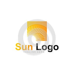 solar light vector logo design for future energy source company