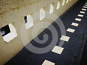 Solar lights on bridge details