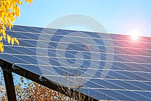 Solar panel against blue sky