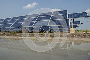 Solar panel, alternative electricity source, concept of sustainable resources, And this is a new system that can generate