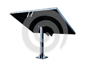 Solar panel angled view with blue sky reflection