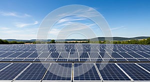 Solar Panel Array in Bright Outdoor Setting