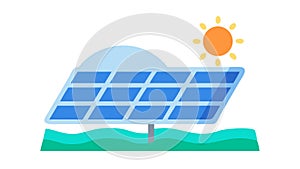 Solar Panel Array, Green Energy Farm Sustainable Power, vector design Generative AI