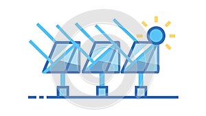 Solar Panel Array, Renewable Energy Power Farm, vector design Generative AI