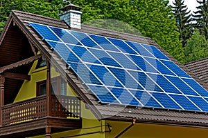 solar panel array on the roof of a house