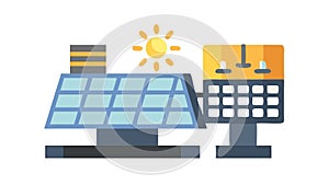 Solar Panel Array Sun, Clean Energy Sustainability, vector design Generative AI