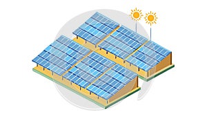 Solar Panel Array for Sustainable Energy Solutions, vector design Generative AI