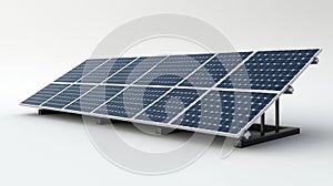 Solar Panel Array on White Background Generative AI