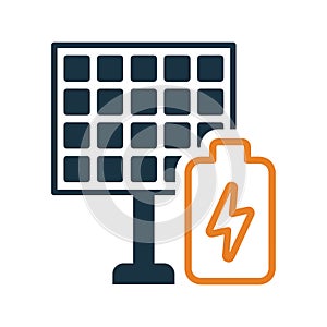 Solar, panel, battery icon. Editable vector graphics