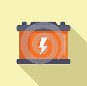 Solar panel battery icon flat vector. Part converter