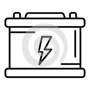 Solar panel battery icon outline vector. Part converter