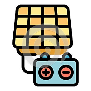 Solar panel battery icon vector flat