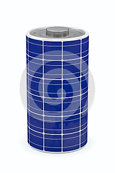 Solar panel battery on white background. Isolated 3D illustration