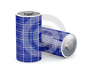 Solar panel battery on white background. Isolated 3D illustration