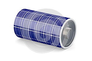 Solar panel battery on white background. Isolated 3D illustration