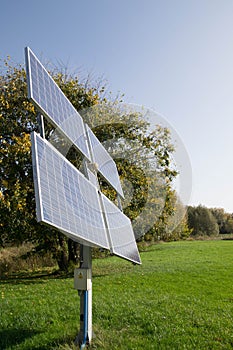 Solar panel and blue sky