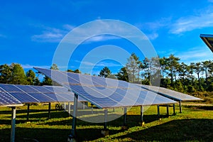 Solar panel blue sky background