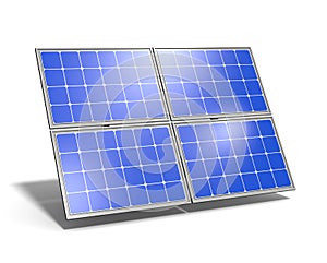 Solar Panel Blue Sky Reflection