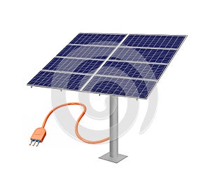 Solar panel cell and plugin cable