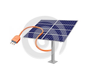 Solar panel cell and plugin cable