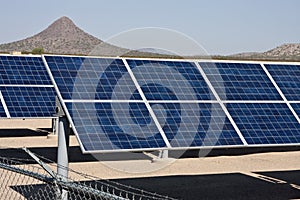 Solar panel energy collector farm photo