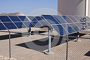 Solar panel energy collector farm photo