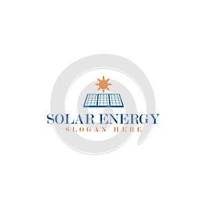 Solar panel energy electric electricity logo. Solar energy logo. Solar panel logo isolated on white background