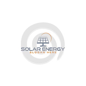 Solar panel energy electric electricity logo. Solar energy logo. Solar panel logo isolated on white background