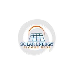 Solar panel energy electric electricity logo. Solar energy logo. Solar panel logo isolated on white background