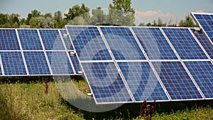Solar Panel Energy Farm on a Sunny Day