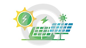 Solar Panel Energy Production Icon Vector Illustration, vector design Generative AI