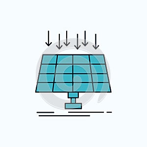 Solar, Panel, Energy, technology, smart city Flat Icon. green and Yellow sign and symbols for website and Mobile appliation.