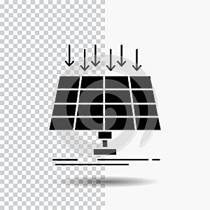 Solar, Panel, Energy, technology, smart city Glyph Icon on Transparent Background. Black Icon