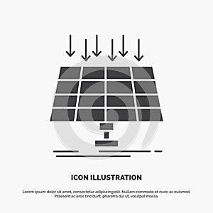 Solar, Panel, Energy, technology, smart city Icon. glyph vector gray symbol for UI and UX, website or mobile application