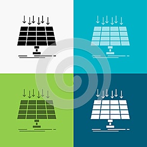 Solar, Panel, Energy, technology, smart city Icon Over Various Background. glyph style design, designed for web and app. Eps 10