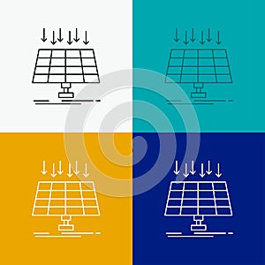 Solar, Panel, Energy, technology, smart city Icon Over Various Background. Line style design, designed for web and app. Eps 10