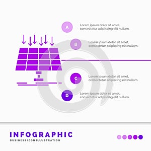 Solar, Panel, Energy, technology, smart city Infographics Template for Website and Presentation. GLyph Purple icon infographic