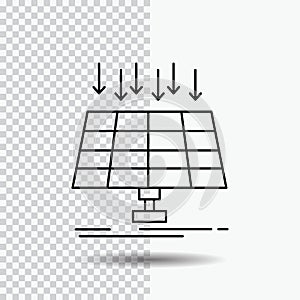 Solar, Panel, Energy, technology, smart city Line Icon on Transparent Background. Black Icon Vector Illustration
