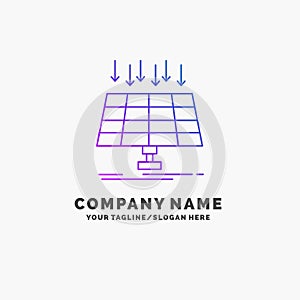 Solar, Panel, Energy, technology, smart city Purple Business Logo Template. Place for Tagline