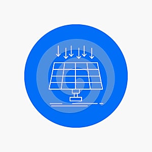 Solar, Panel, Energy, technology, smart city White Line Icon in Circle background. vector icon illustration