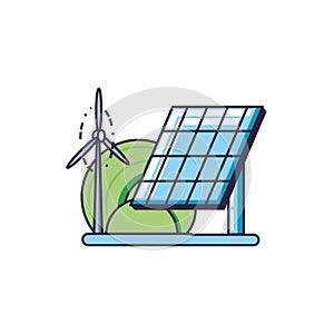 solar panel energy with windmill air power