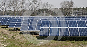 Solar panel farm in the country