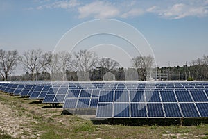 Solar panel farm in the country