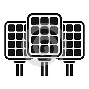 Solar panel field icon simple vector. Sunlight grid roof