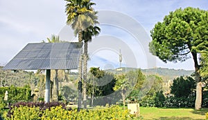 solar panel in the gardens of Can Sentmenat in Barcelona photo