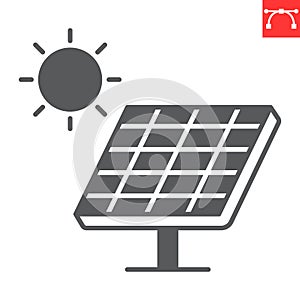 Solar panel glyph icon