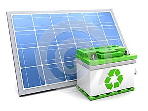 Solar panel and green battery