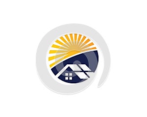 Solar Panel And Home Logo Design